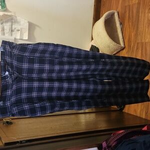 Lush Women's Plaid Pants - Blue and Purple